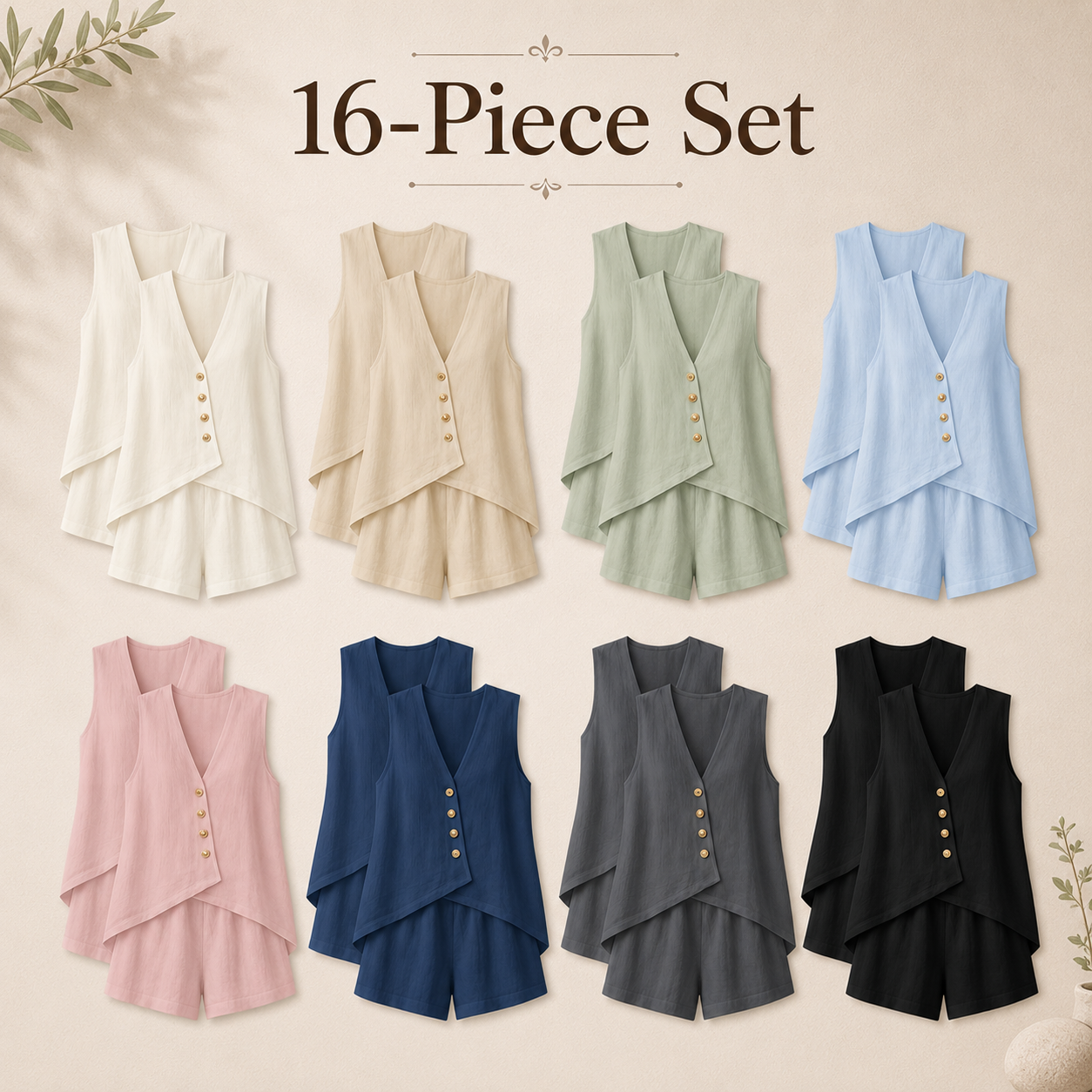 Mixed 16-Pack package image for textured two-piece set