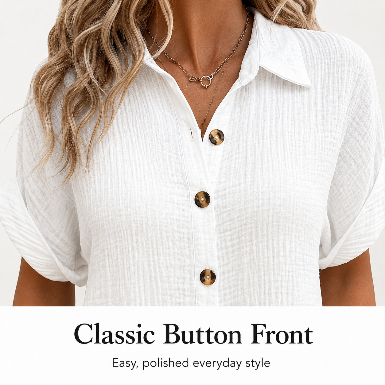 Classic button front detail
