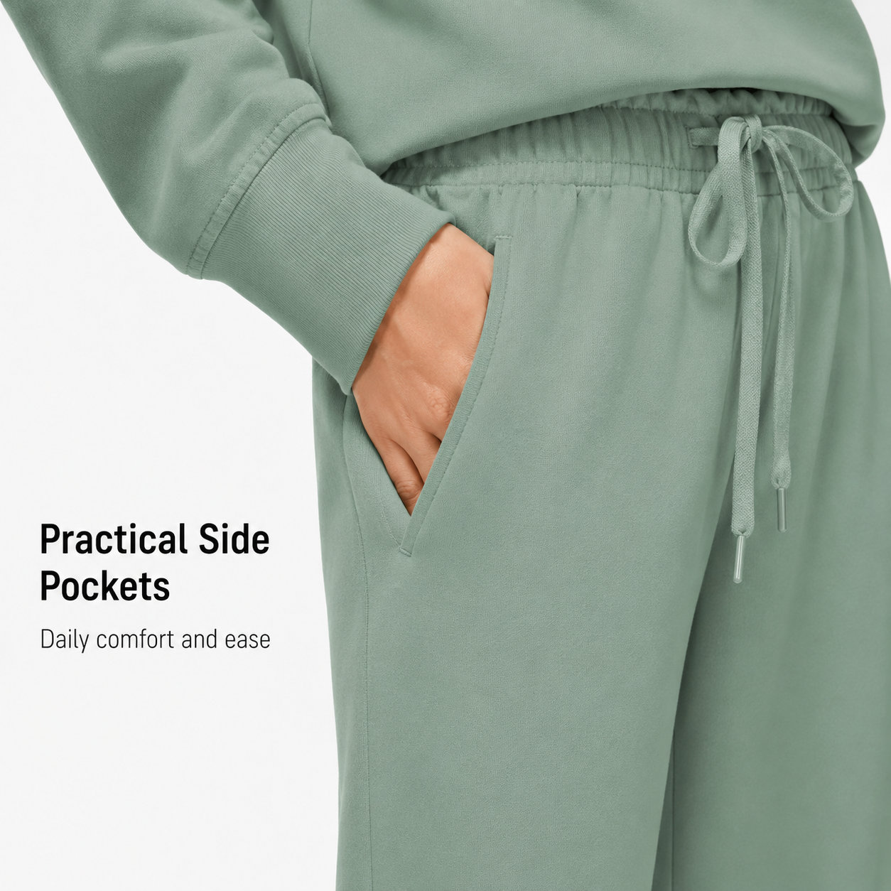 Side pocket and drawstring waist detail