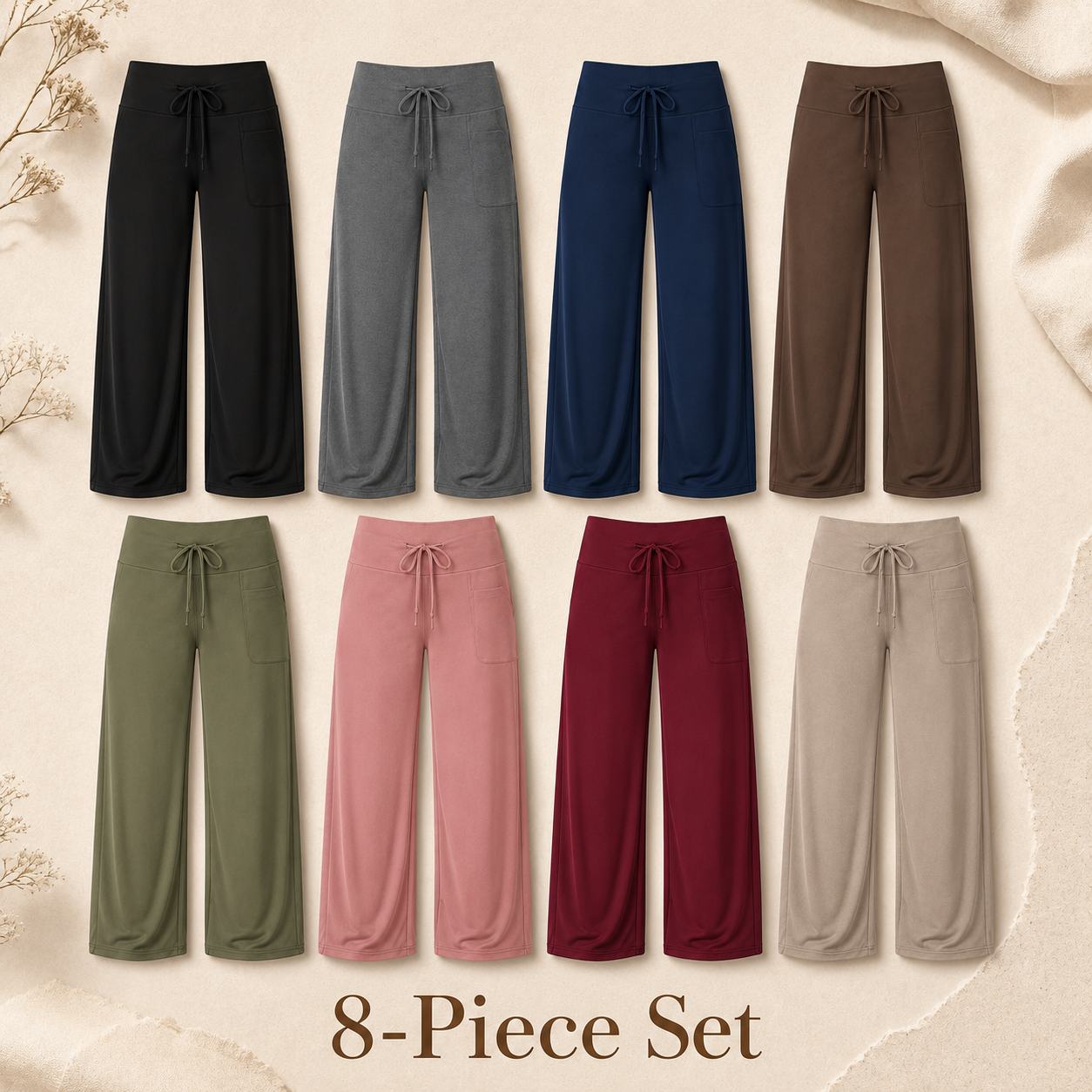 Mixed 8-Pack women wide leg lounge pants set