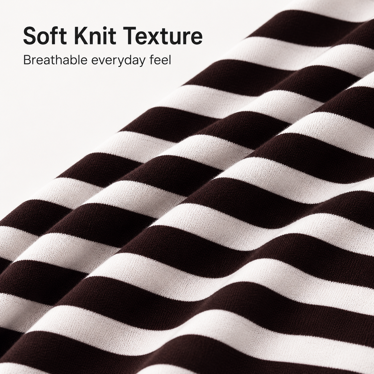 Soft knit striped fabric texture detail