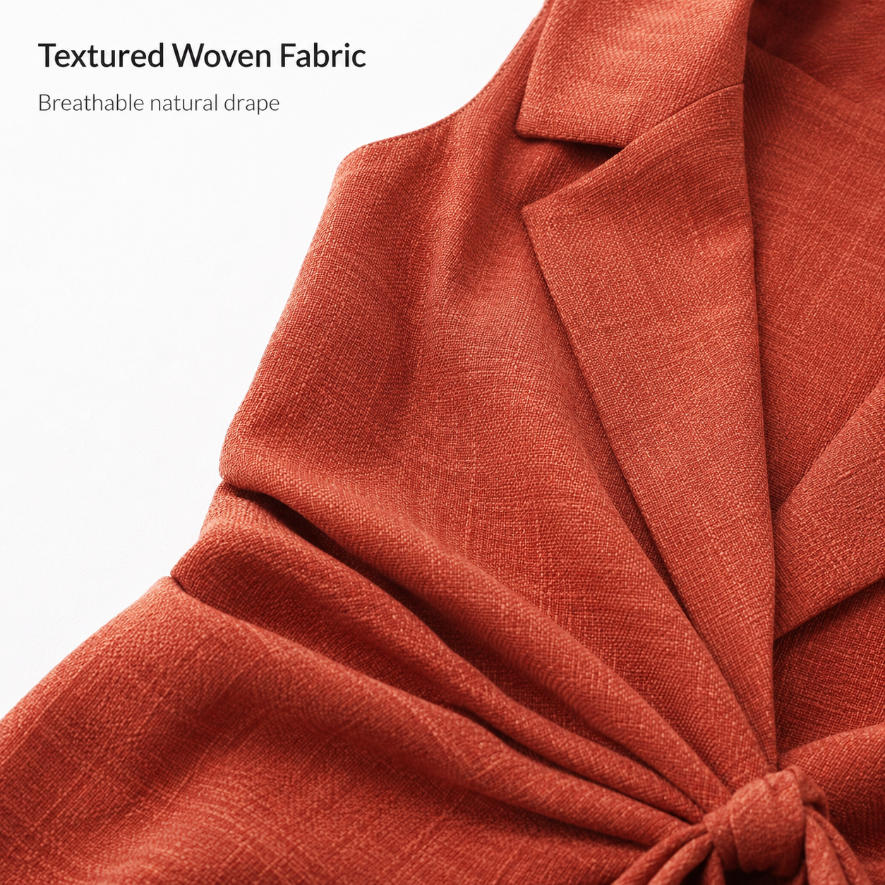 Textured woven fabric detail on romper
