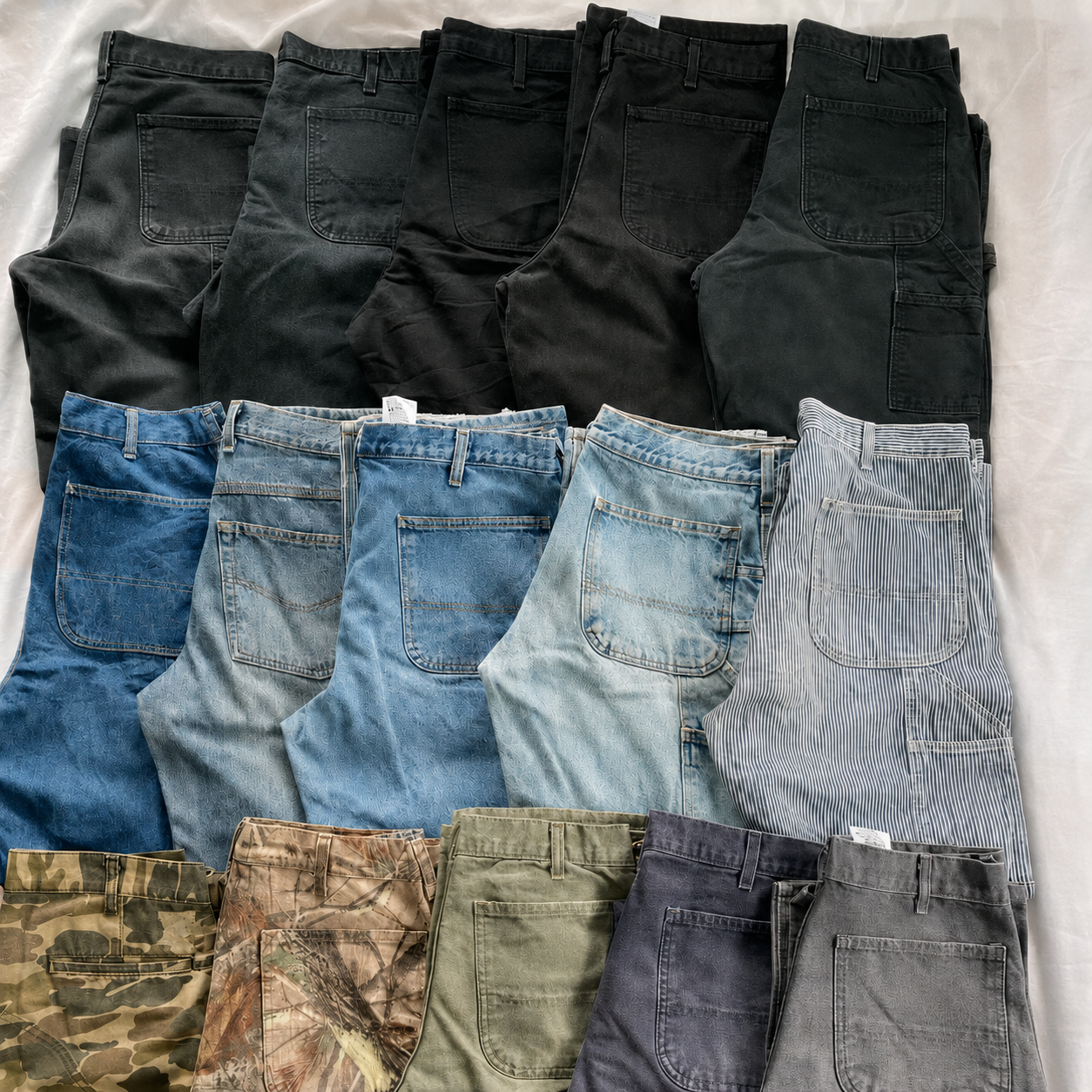 Men's Loose Fit Washed Duck Utility Work Pant 9-PACK with 7 Pockets