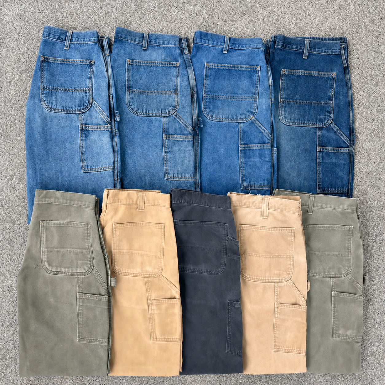 Men's Loose Fit Washed Duck Utility Work Pant 9-PACK with 7 Pockets