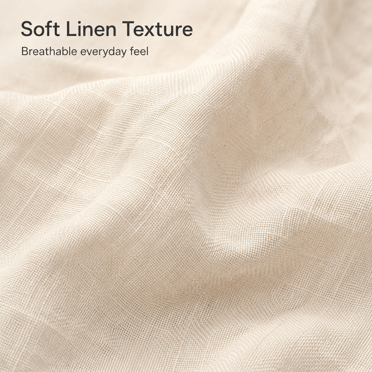Soft linen-look woven fabric texture detail
