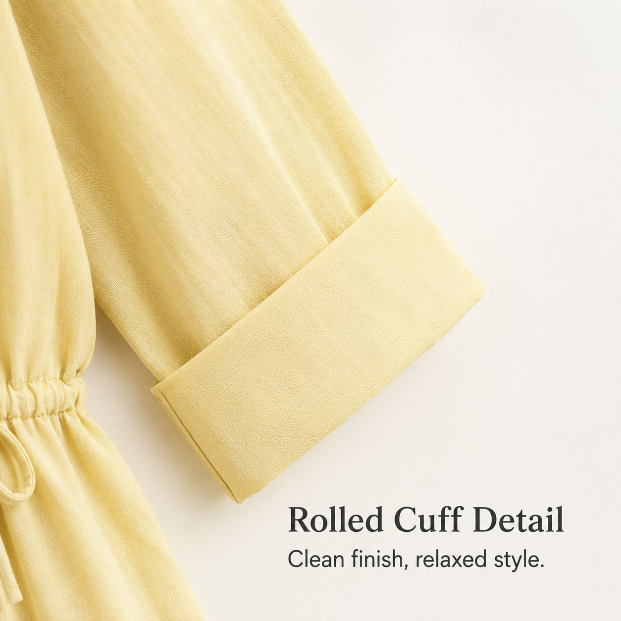 Rolled cuff sleeve detail