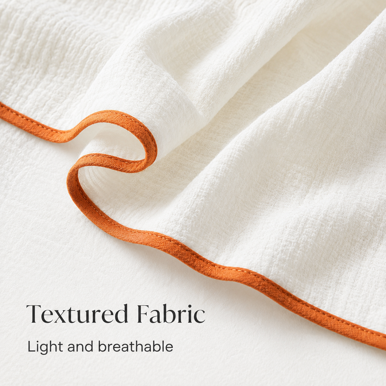 Lightweight crinkle textured fabric detail