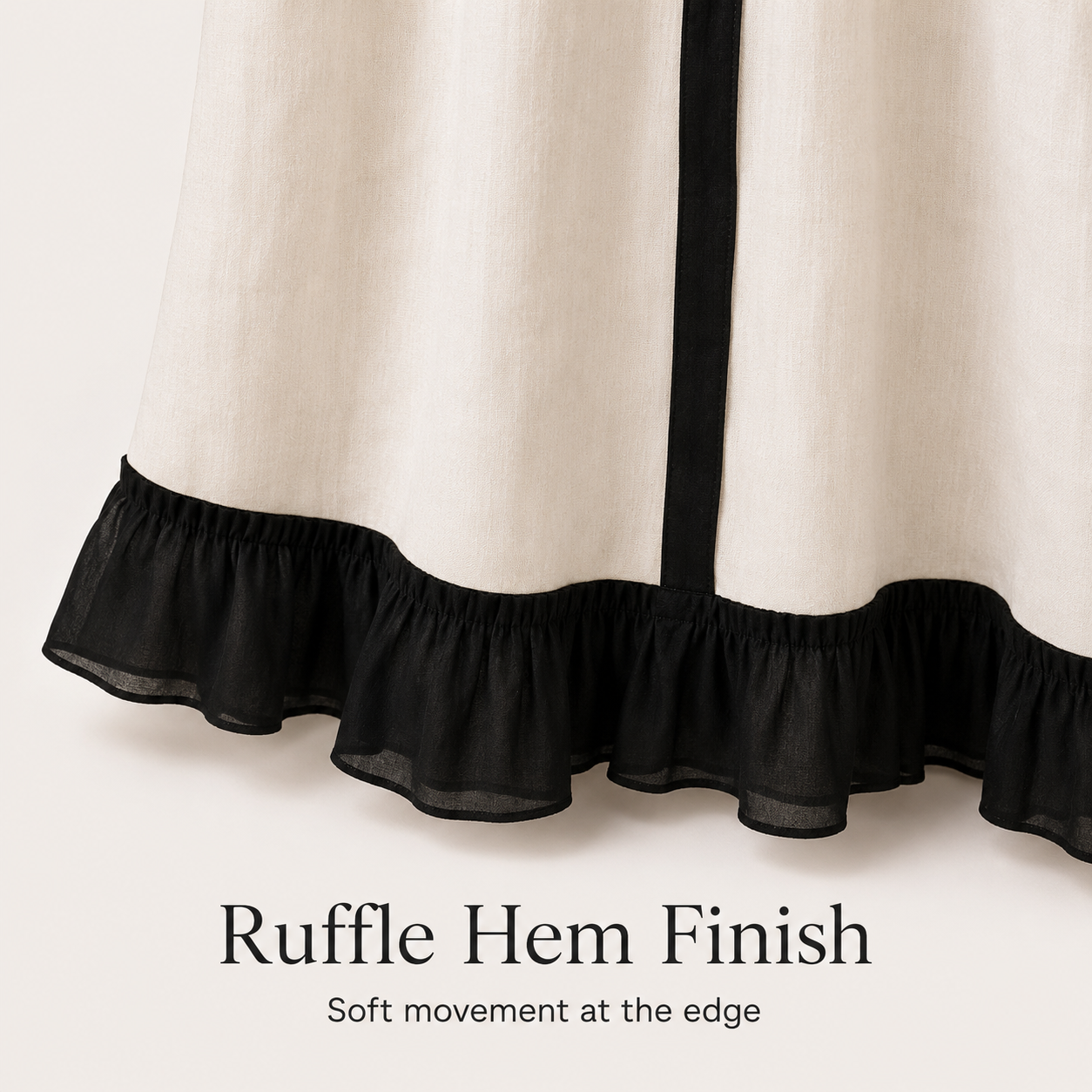 Black ruffle hem detail on maxi dress