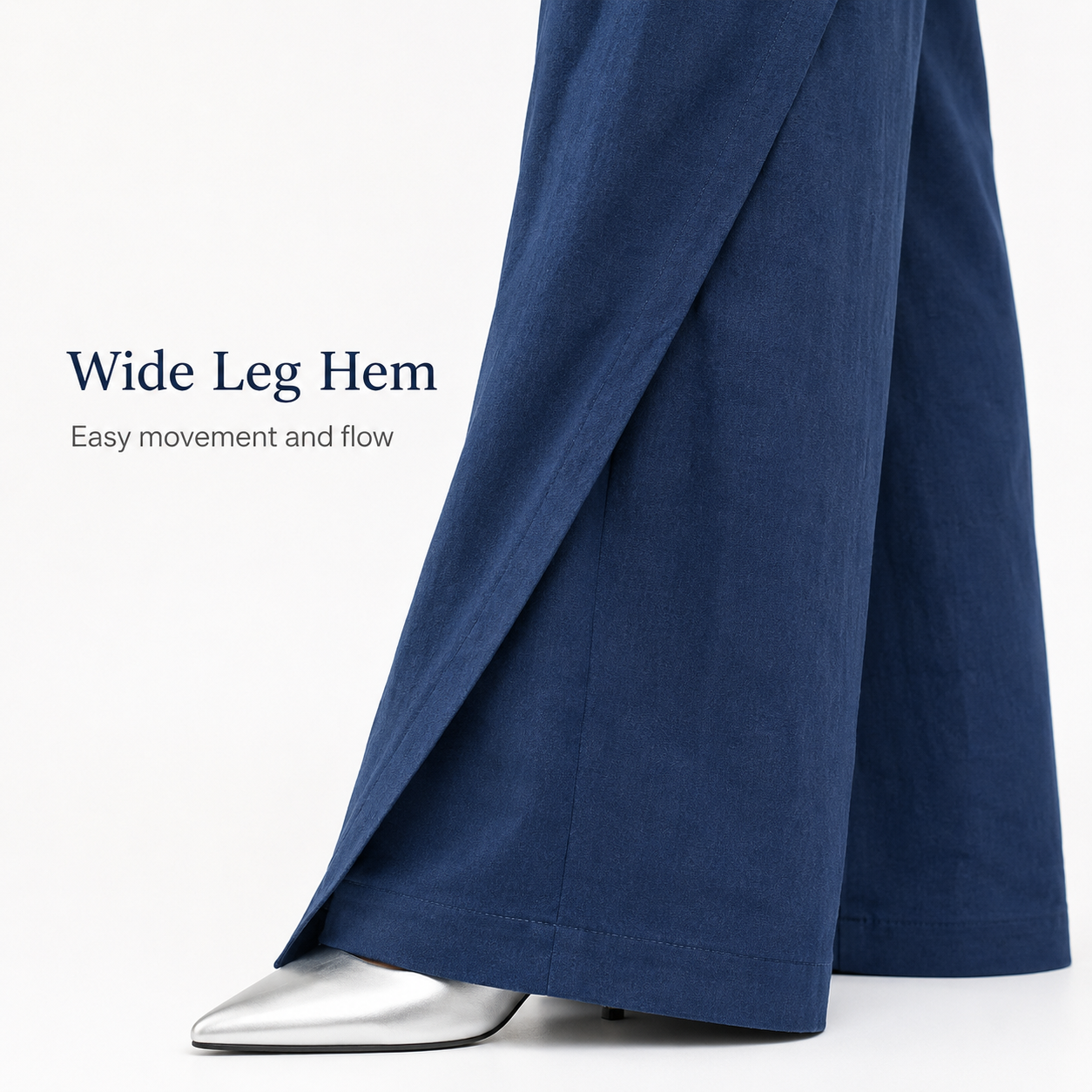 Wide-leg hem and drape detail