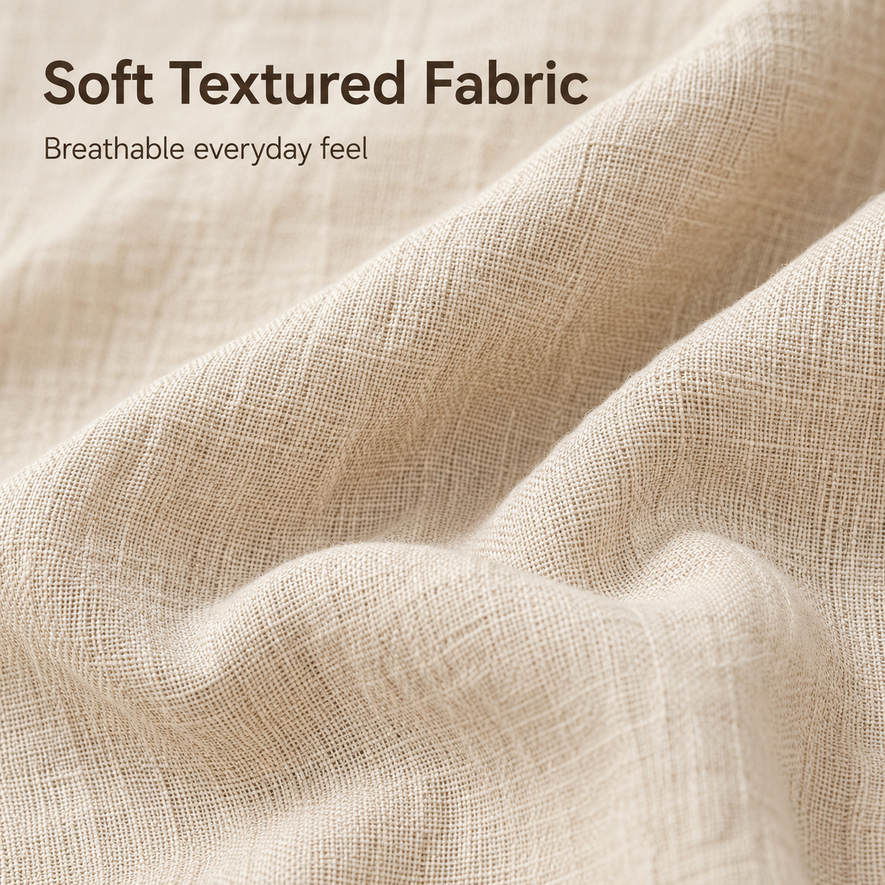 Soft textured woven fabric close up