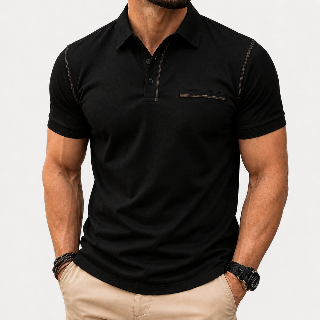 Men's polo shirt in black