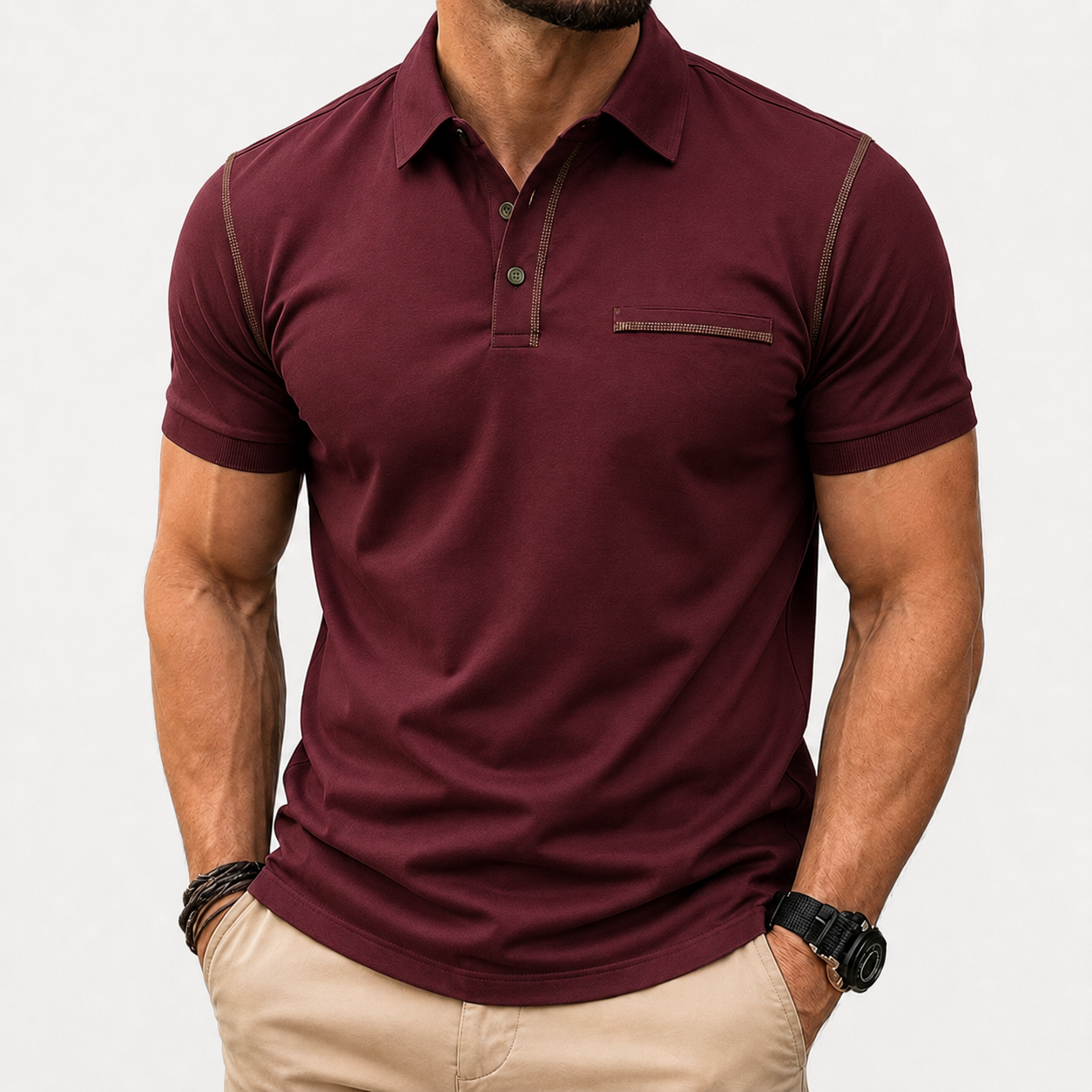 Men's polo shirt in burgundy