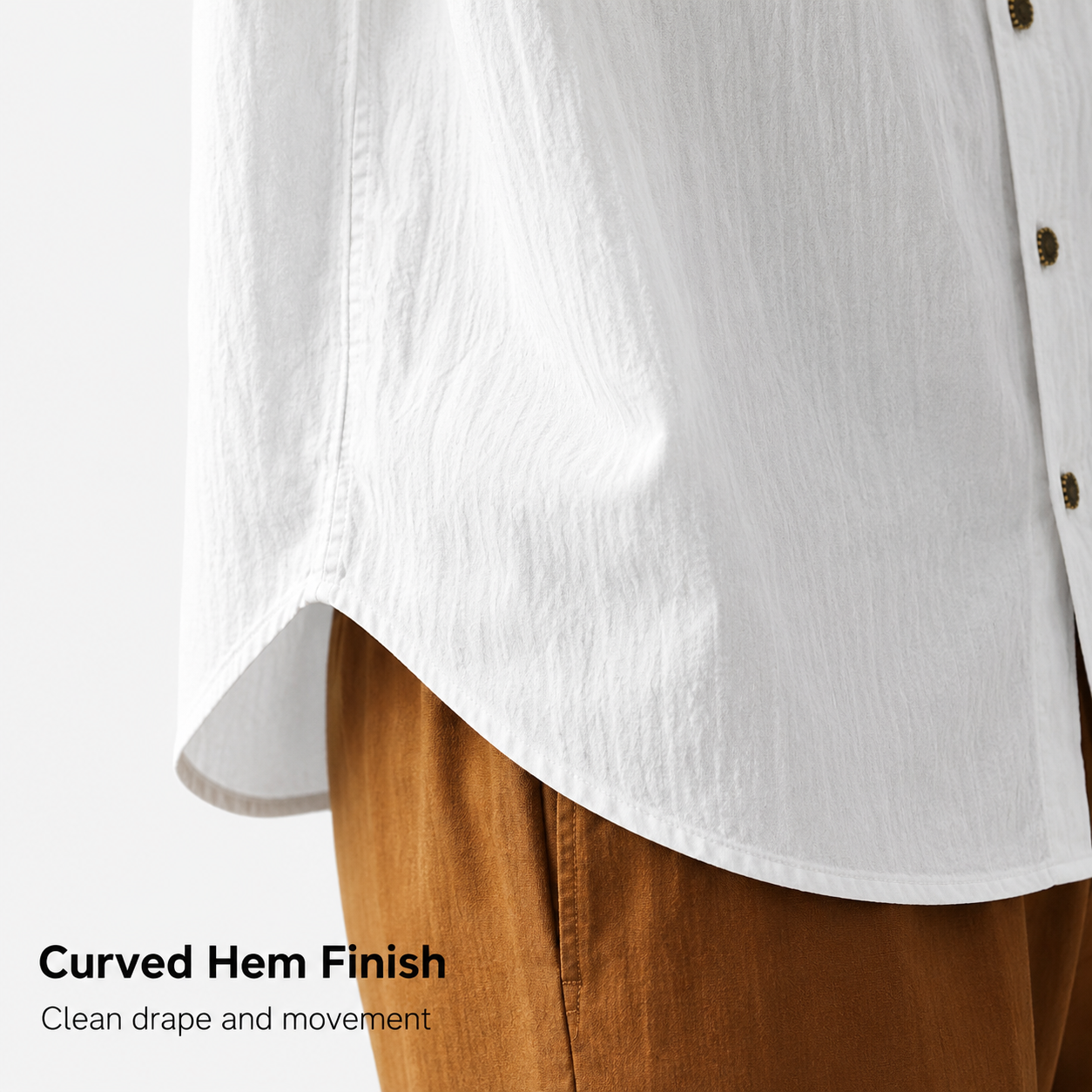 Curved hem finish detail