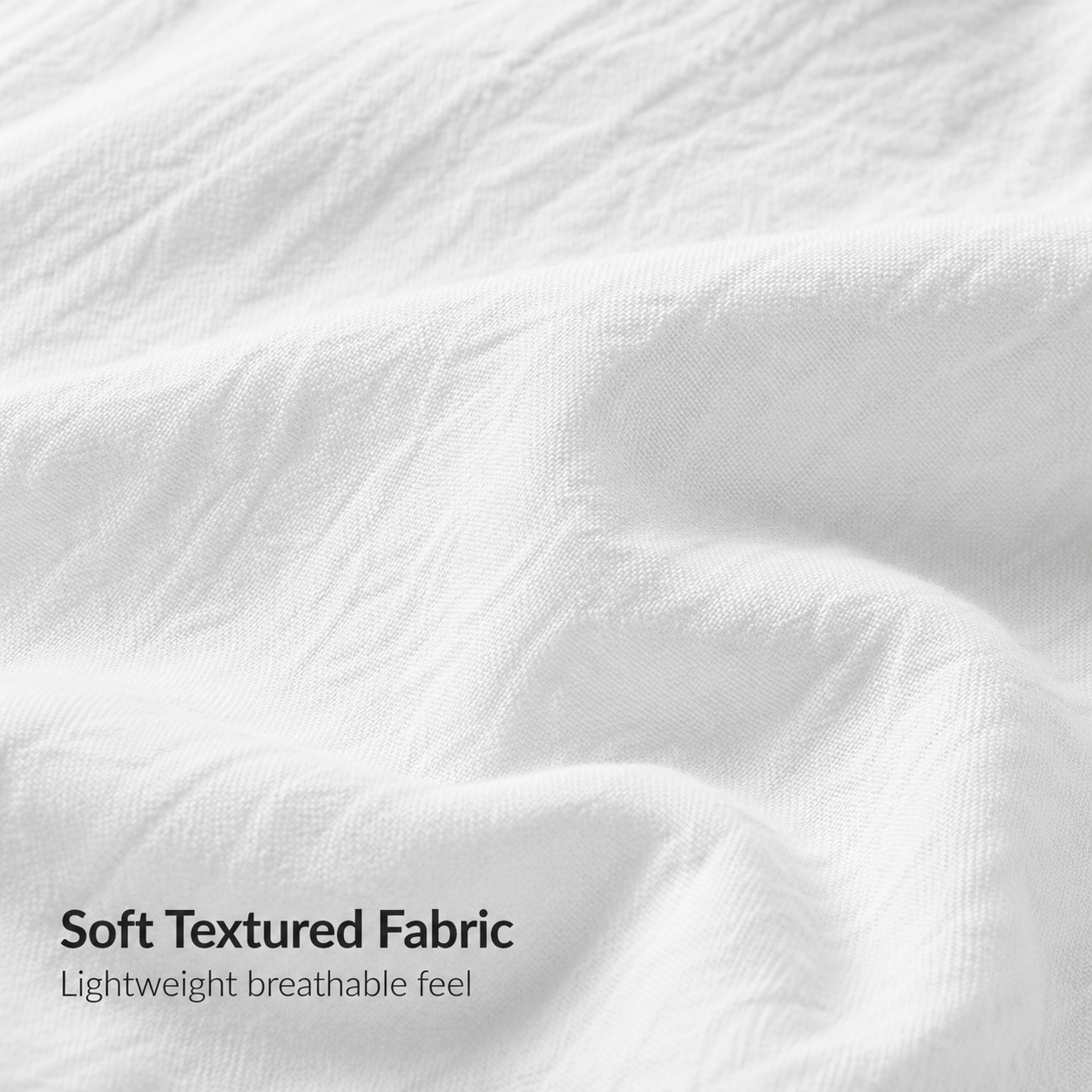 Close-up of crinkled lightweight woven fabric