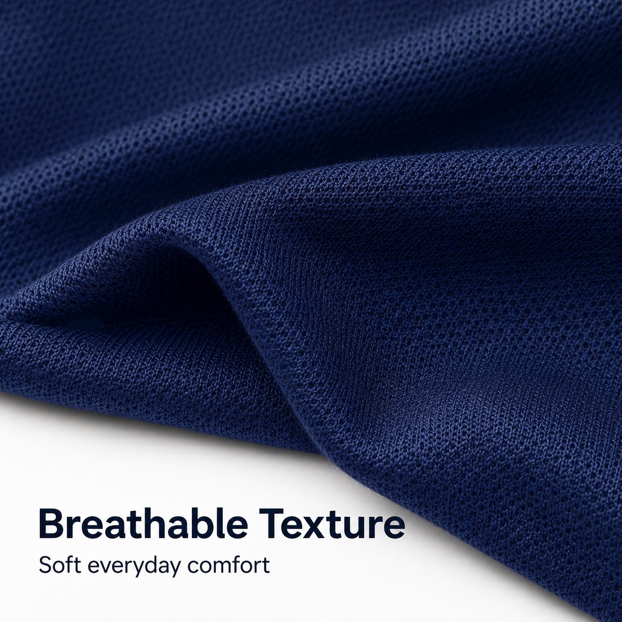 Men's polo shirt textured knit fabric detail
