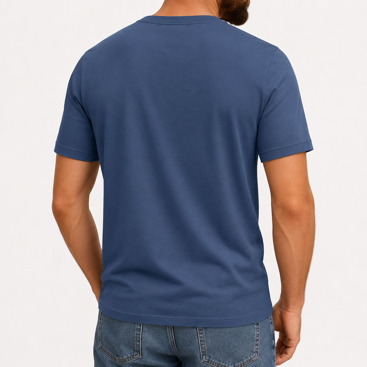 Men's henley T-shirt back view