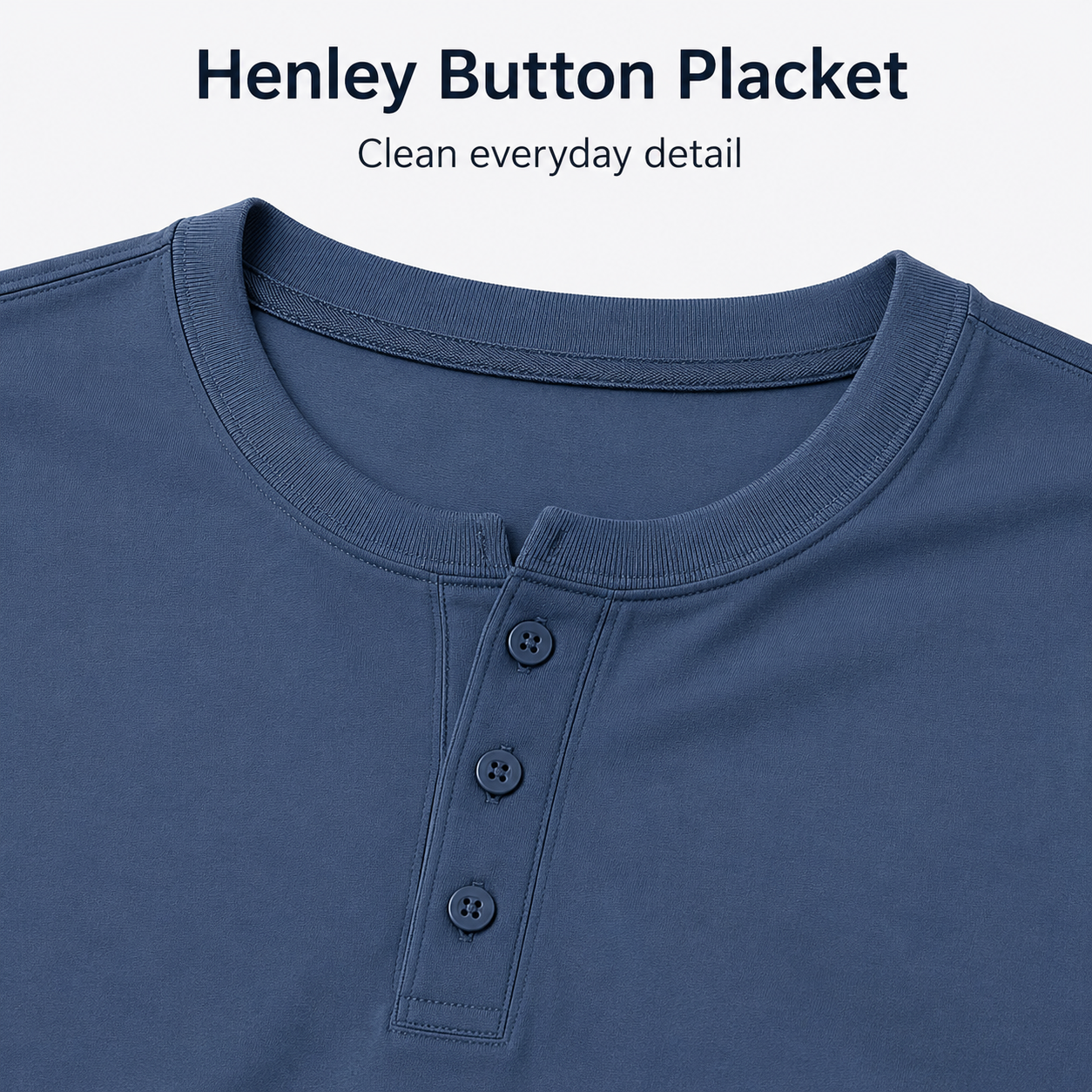 Henley button placket detail