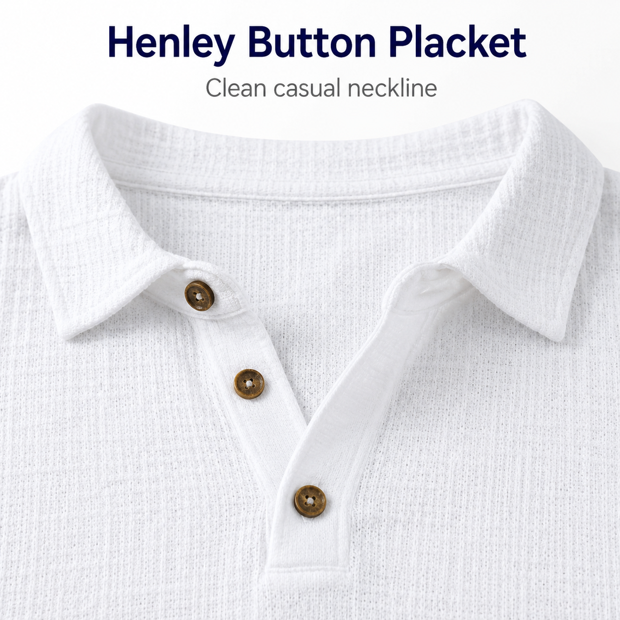 Henley button placket detail