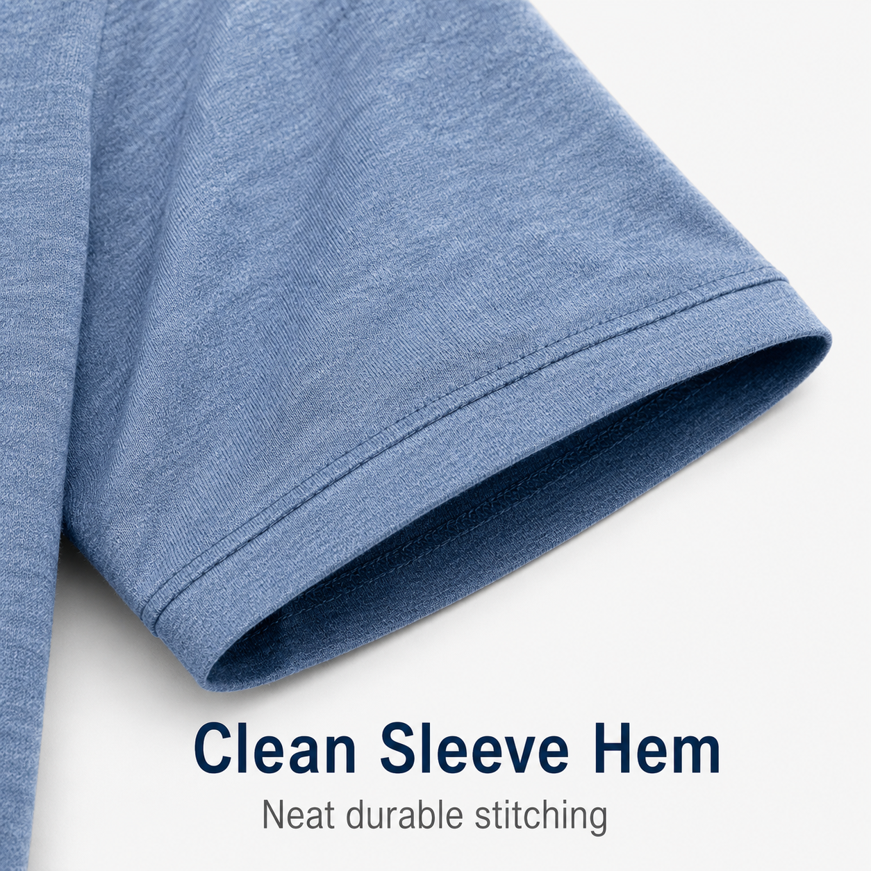 Clean short sleeve hem stitching detail