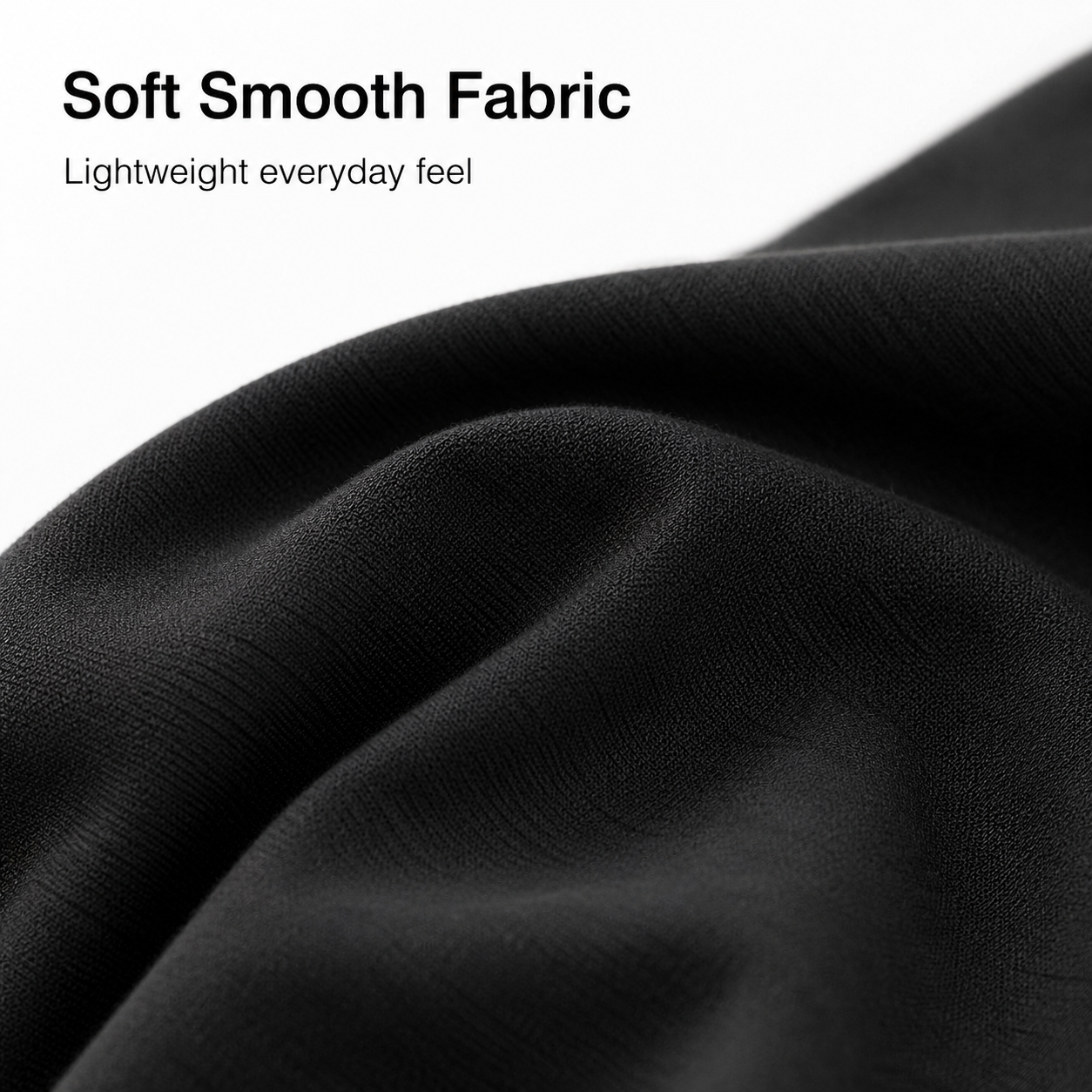 Smooth black T-shirt fabric texture close up