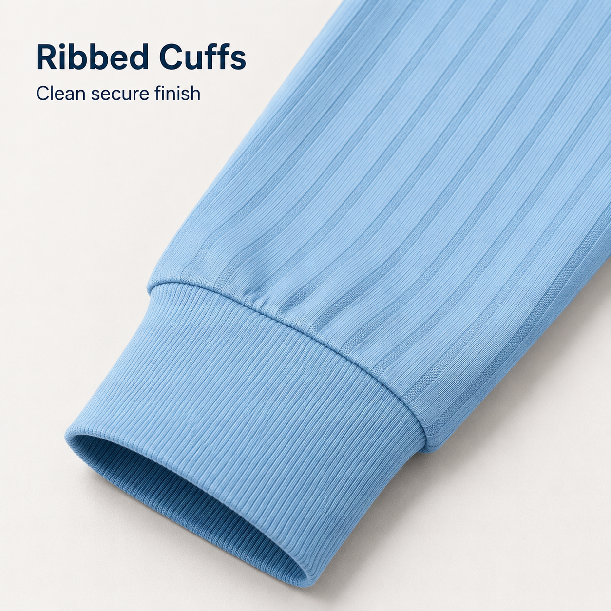 Ribbed cuff finish detail