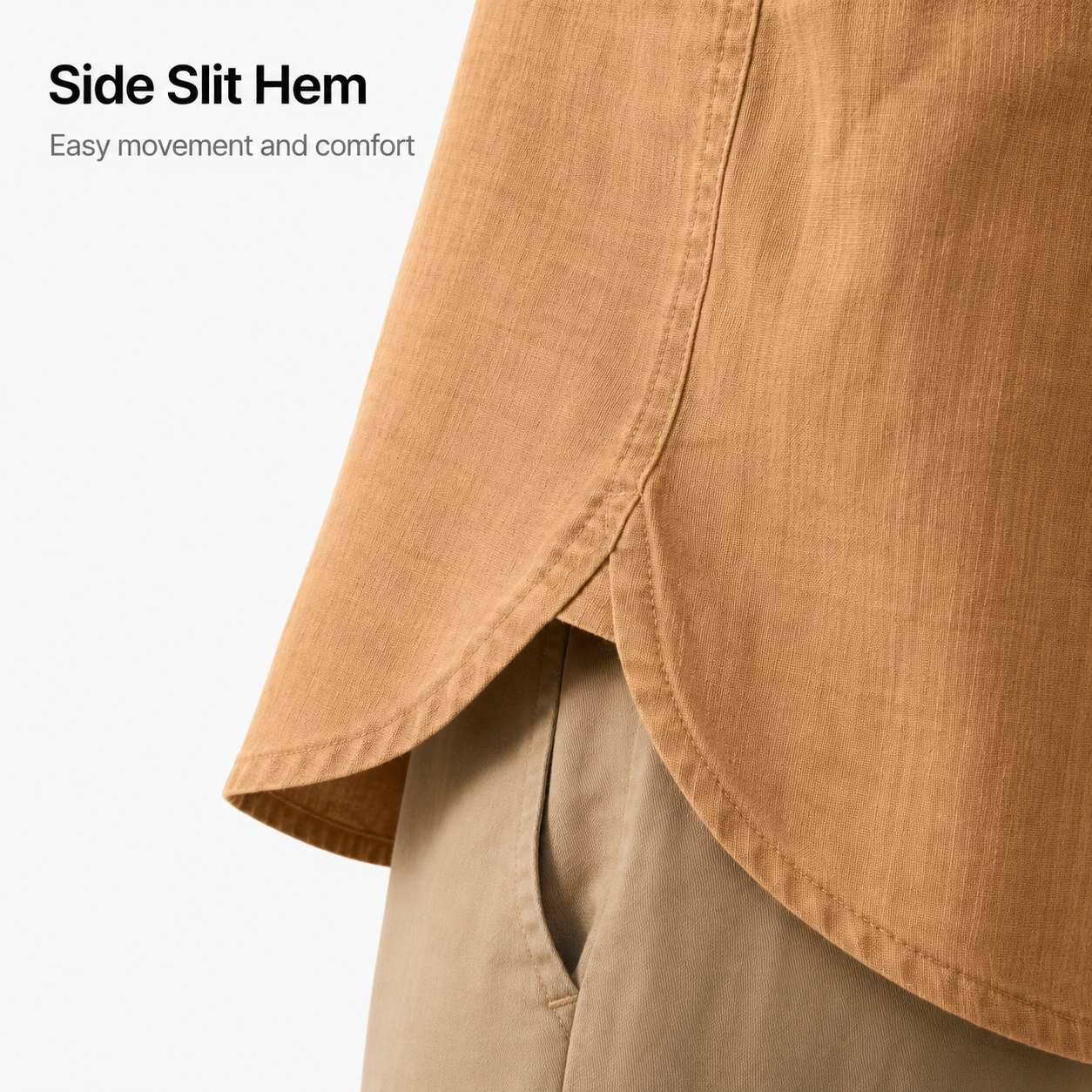 Side slit hem detail