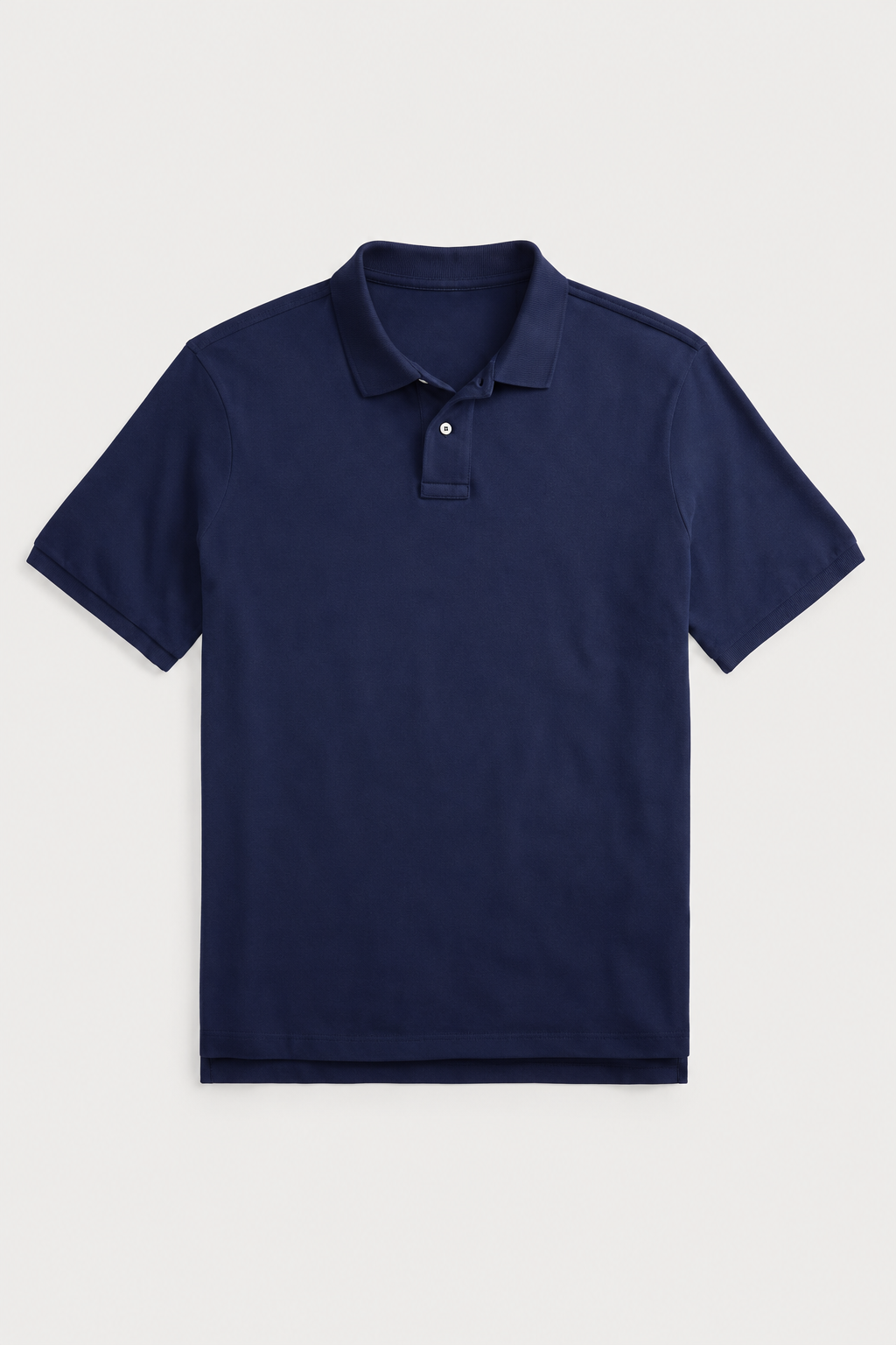 Navy classic mesh polo shirt with a relaxed straight fit