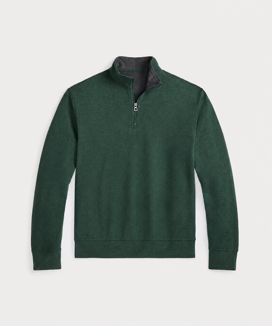 Forest Green soft jersey quarter-zip pullover
