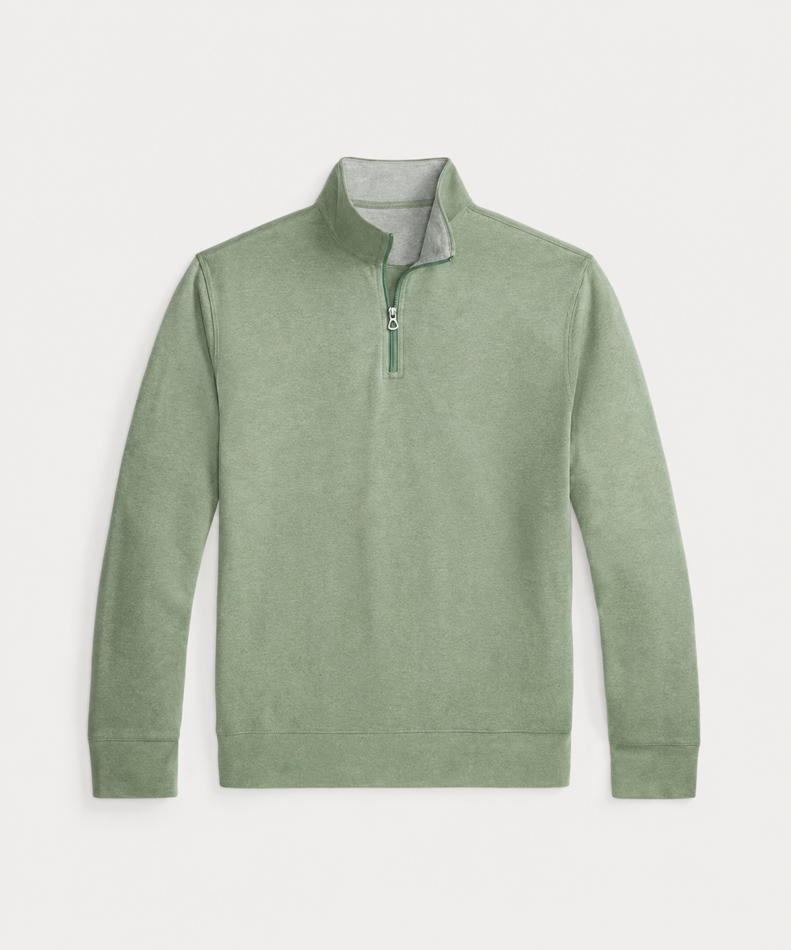 Sage Green soft jersey quarter-zip pullover