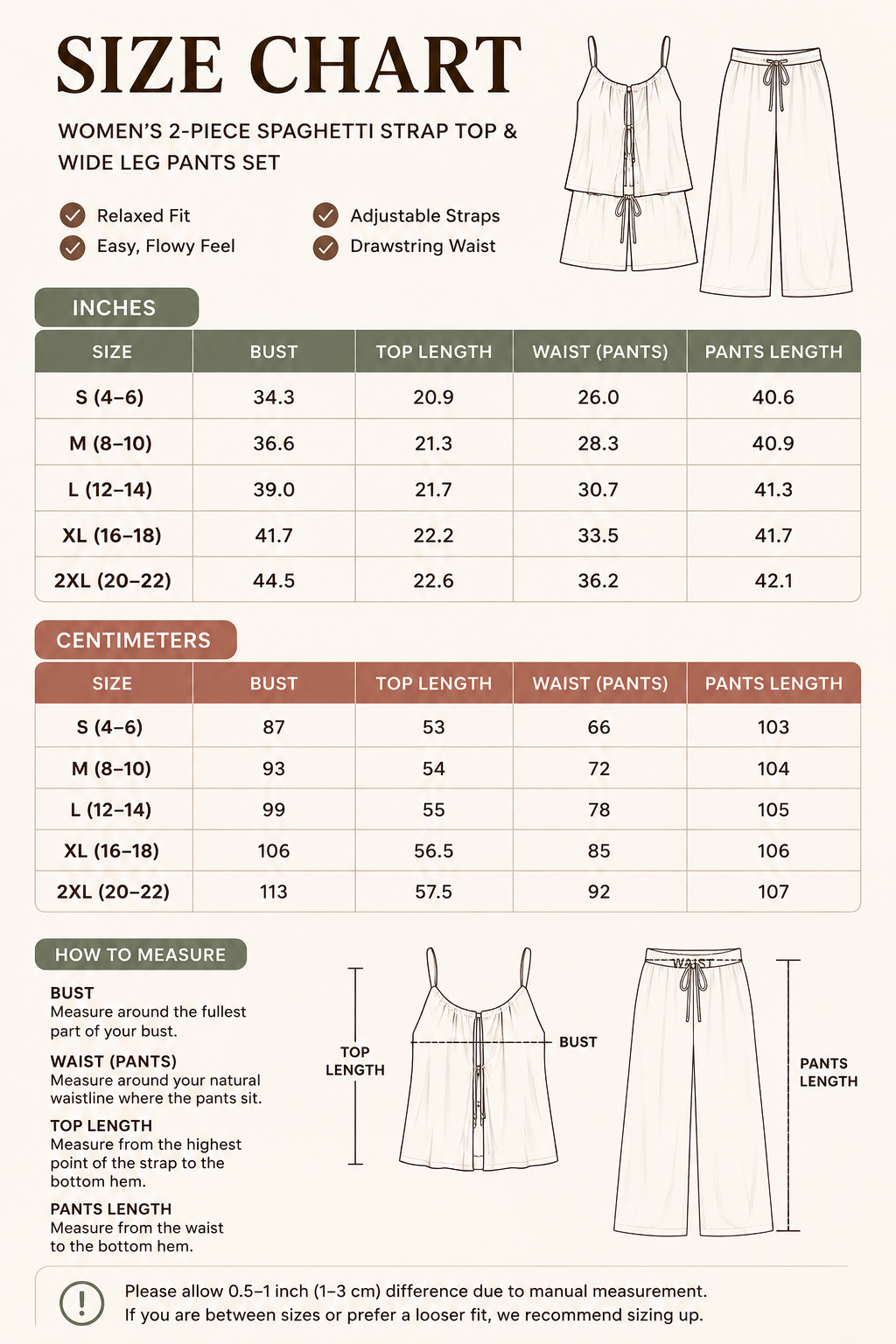 Size chart image