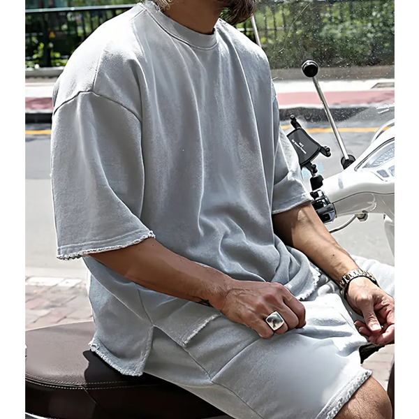 Casual Loose Solid Color Sportswear Set