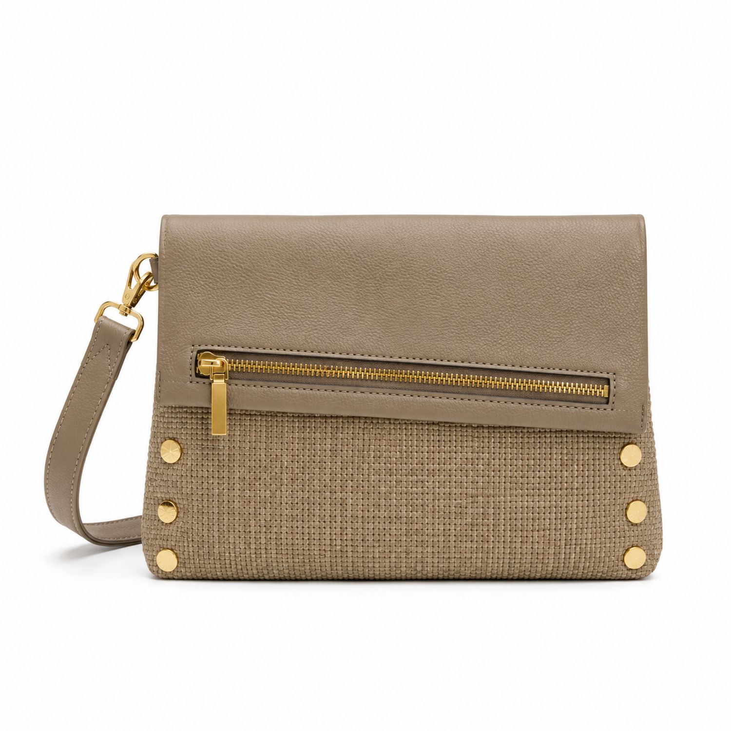 Sac à bandoulière taupe avec détails dorés-nordrel