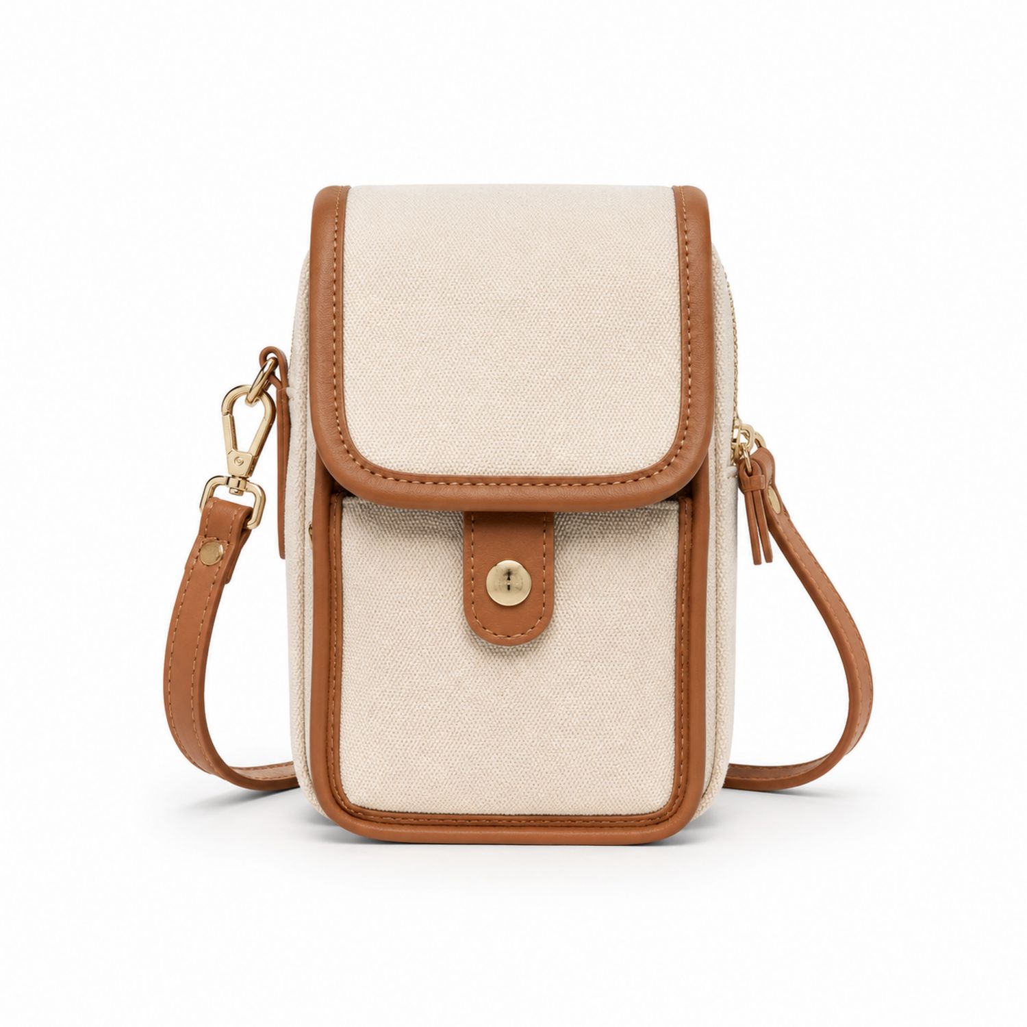Sac à bandoulière classique beige et marron-nordrel
