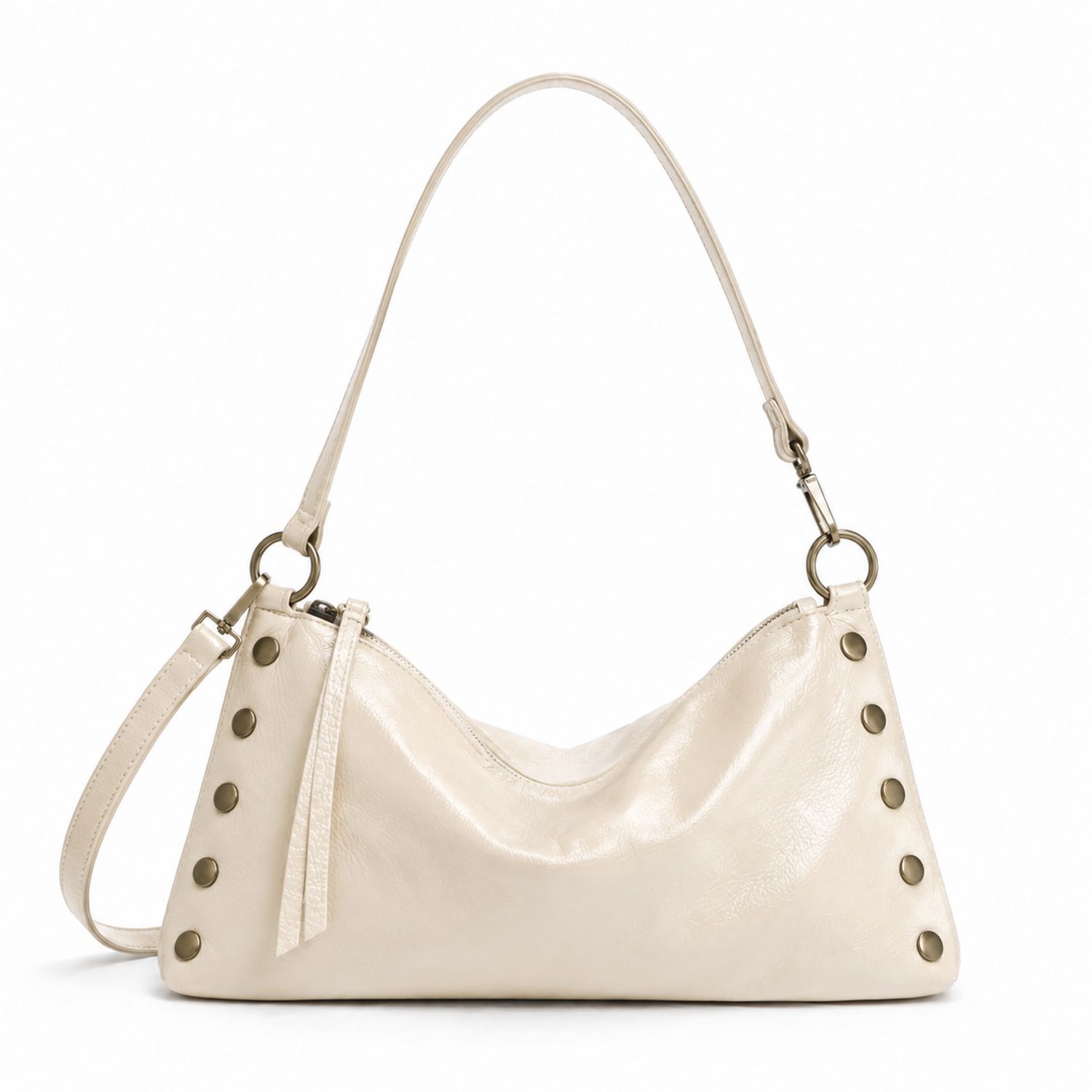 Sac à main crème avec rivets décoratifs-nordrel
