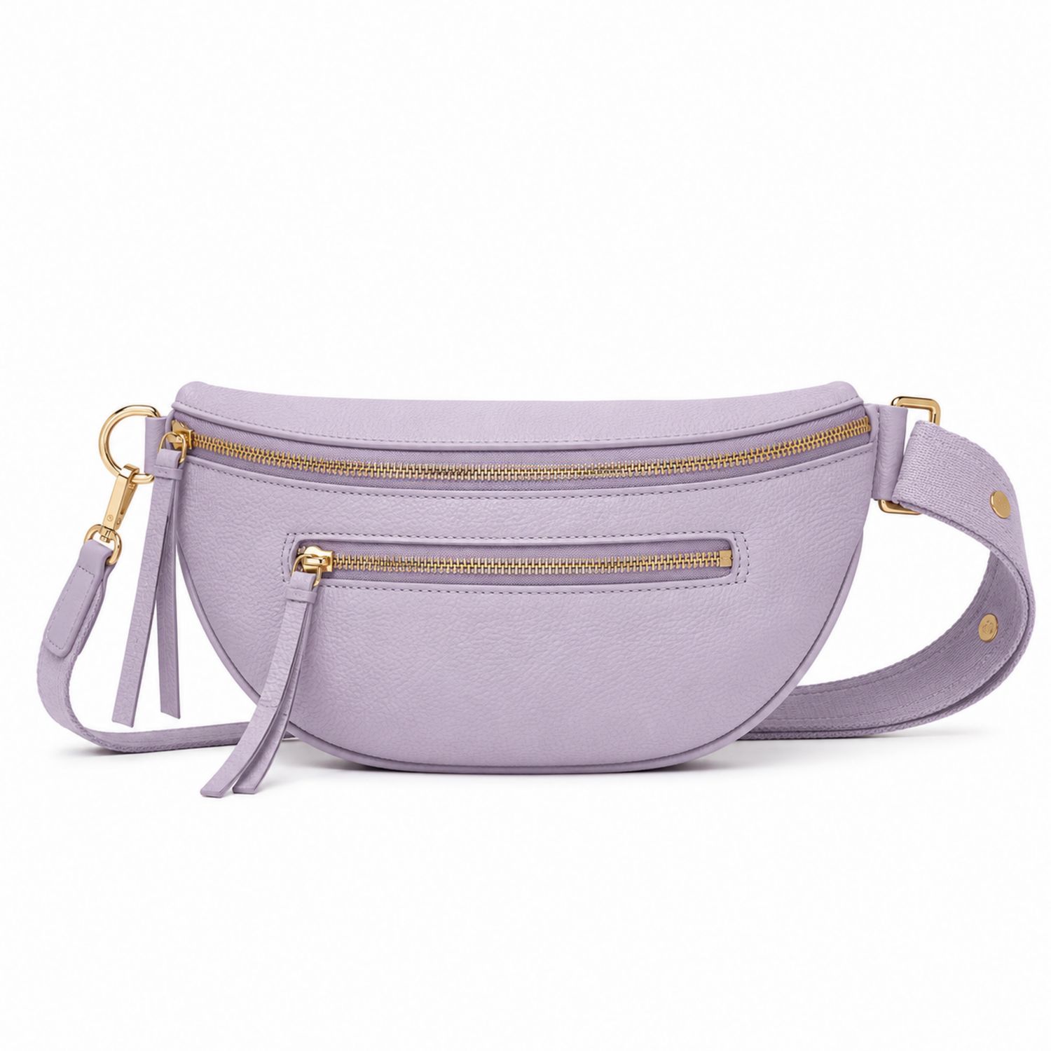 Sac banane lavande avec fermetures éclair dorées-nordrel