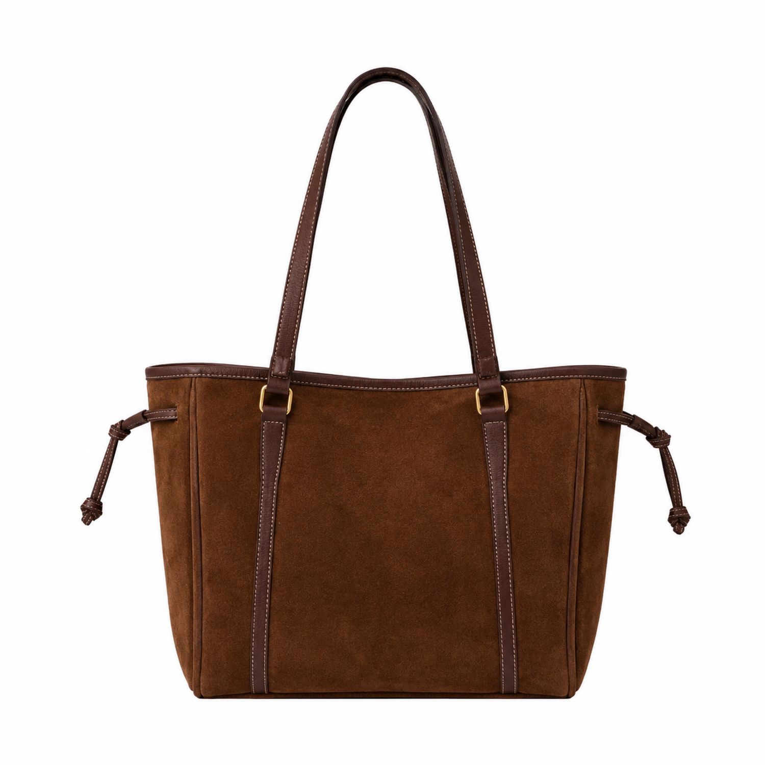 Sac cabas élégant en daim marron avec poignées confortables-nordrel