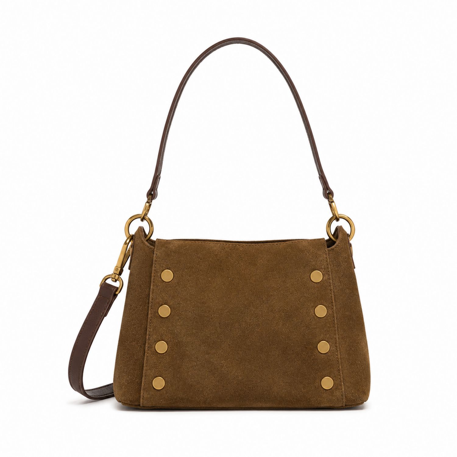 Sac à bandoulière marron avec rivets dorés-nordrel