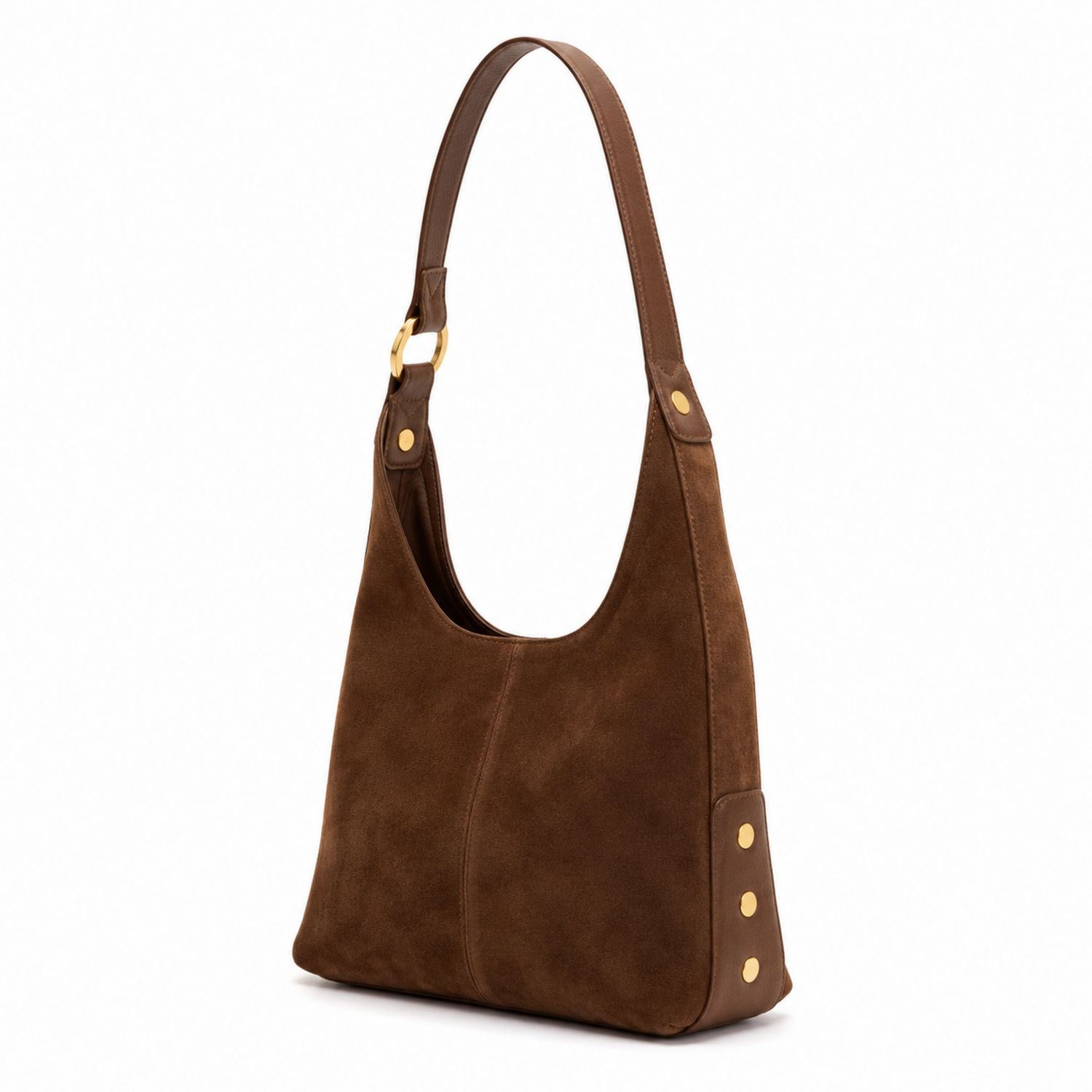 Sac à bandoulière marron avec rivets dorés-nordrel