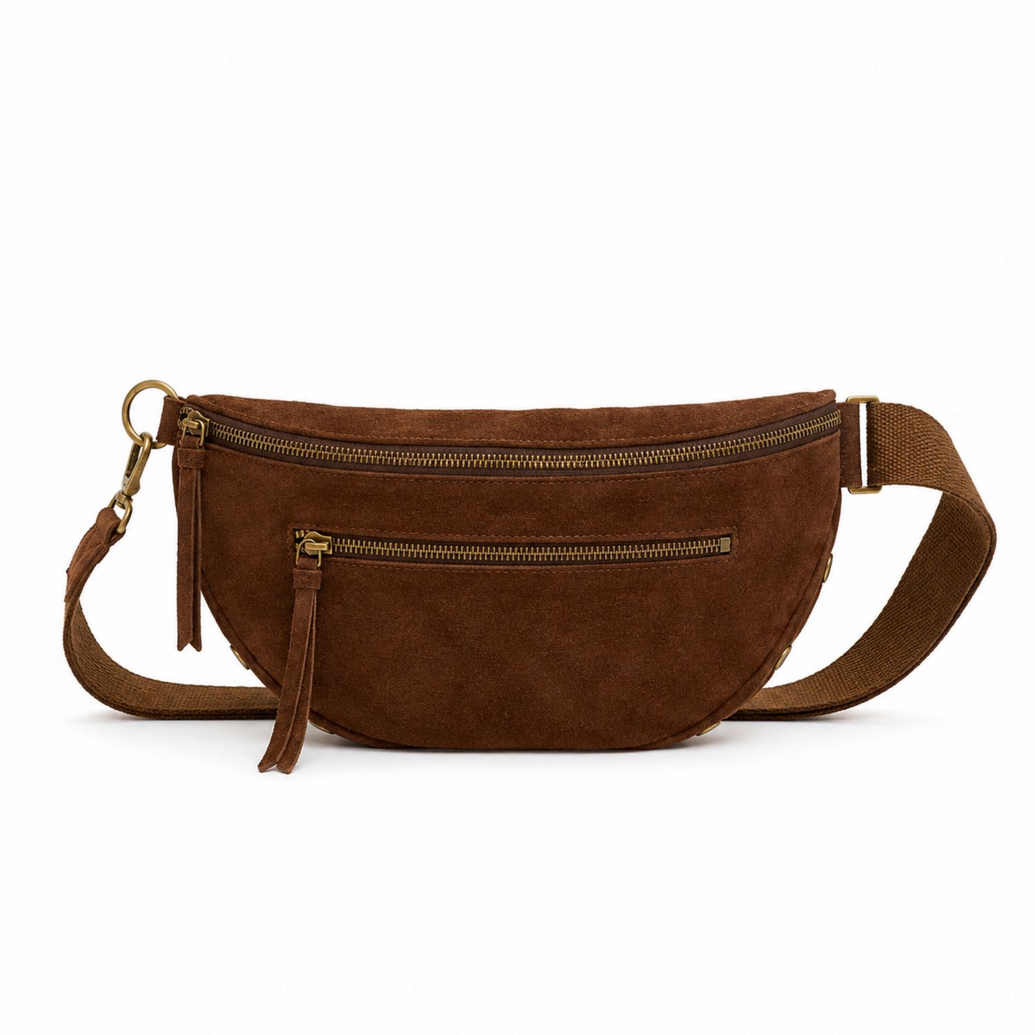 Sac banane en cuir marron avec bandoulière réglable-nordrel
