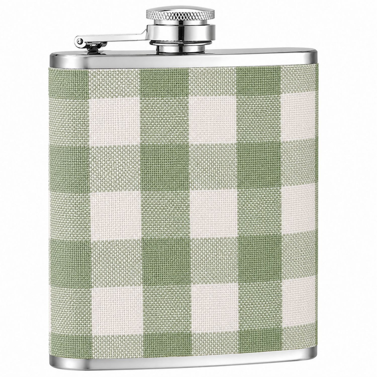 Petaca 240ml con Diseño de Cuadros Verde y Blanco-Urbanvirel