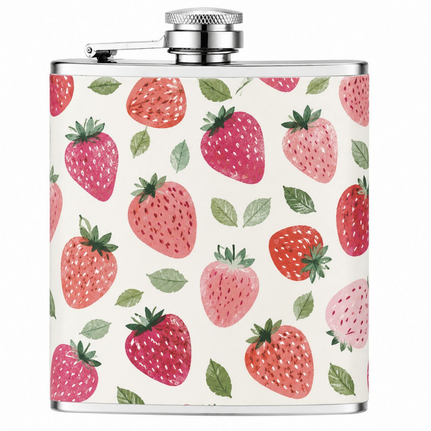 Petaca de bolsillo con diseño de fresas 170ml-Urbanvirel