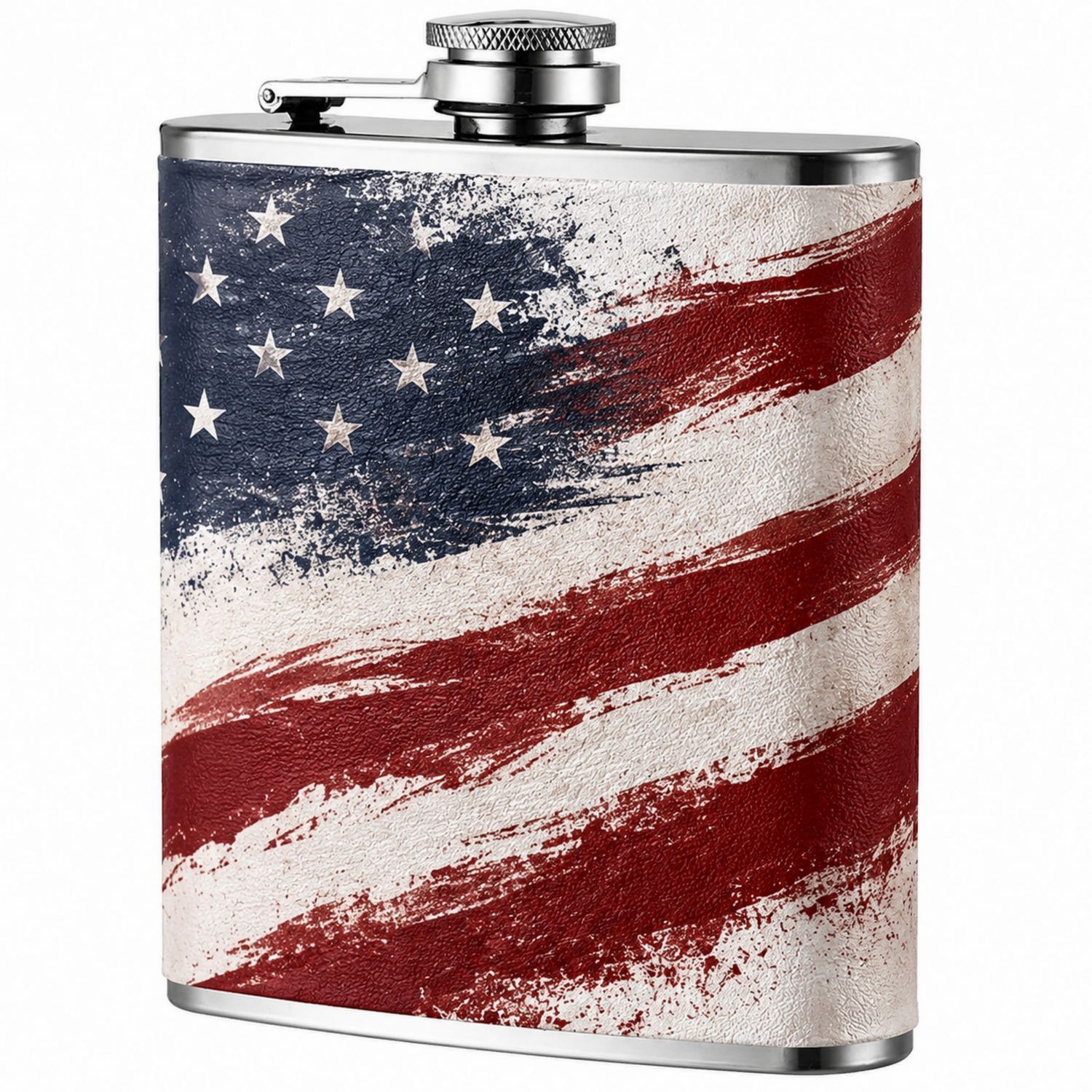 Petaca de Acero Inoxidable con Bandera Americana 225ml-Urbanvirel