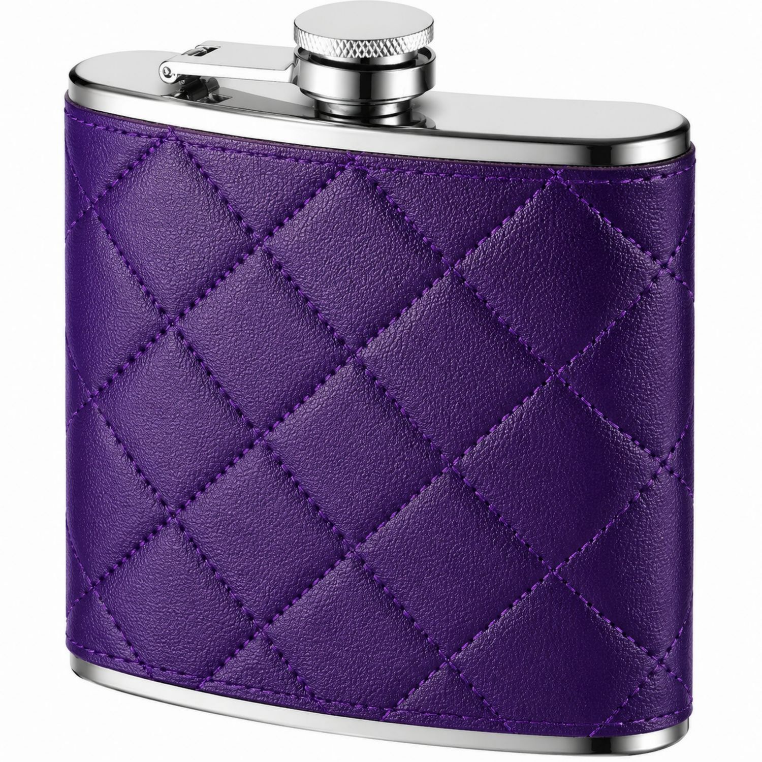 Petaca Violeta de Acero Inoxidable 200ml con Diseño Acolchado-Urbanvirel