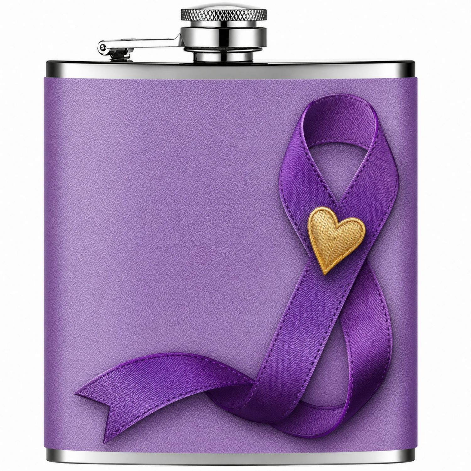 Petaca Violeta con Lazo y Corazón Dorado-Urbanvirel