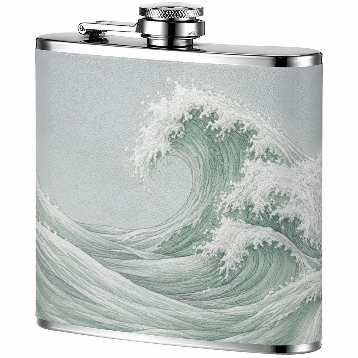 Petaca de Acero con Diseño de Olas 200ml-Urbanvirel
