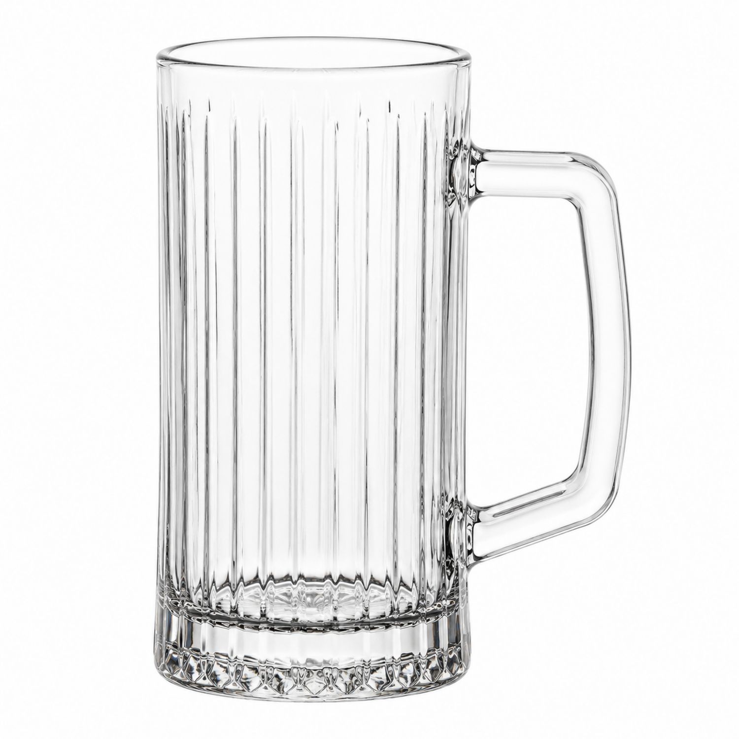 Jarra de Vidrio Acanalado Transparente de 500ml con Asa-Urbanvirel