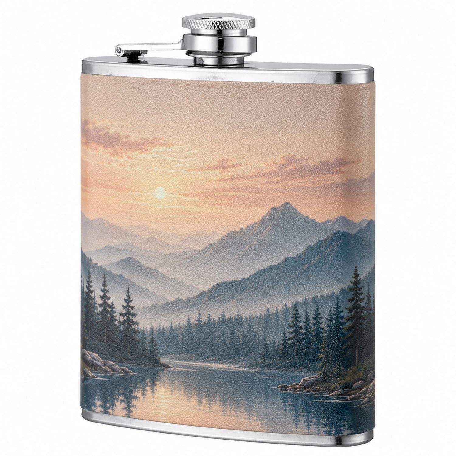 Petaca Inoxidable con Paisaje al Amanecer 240ml-Urbanvirel