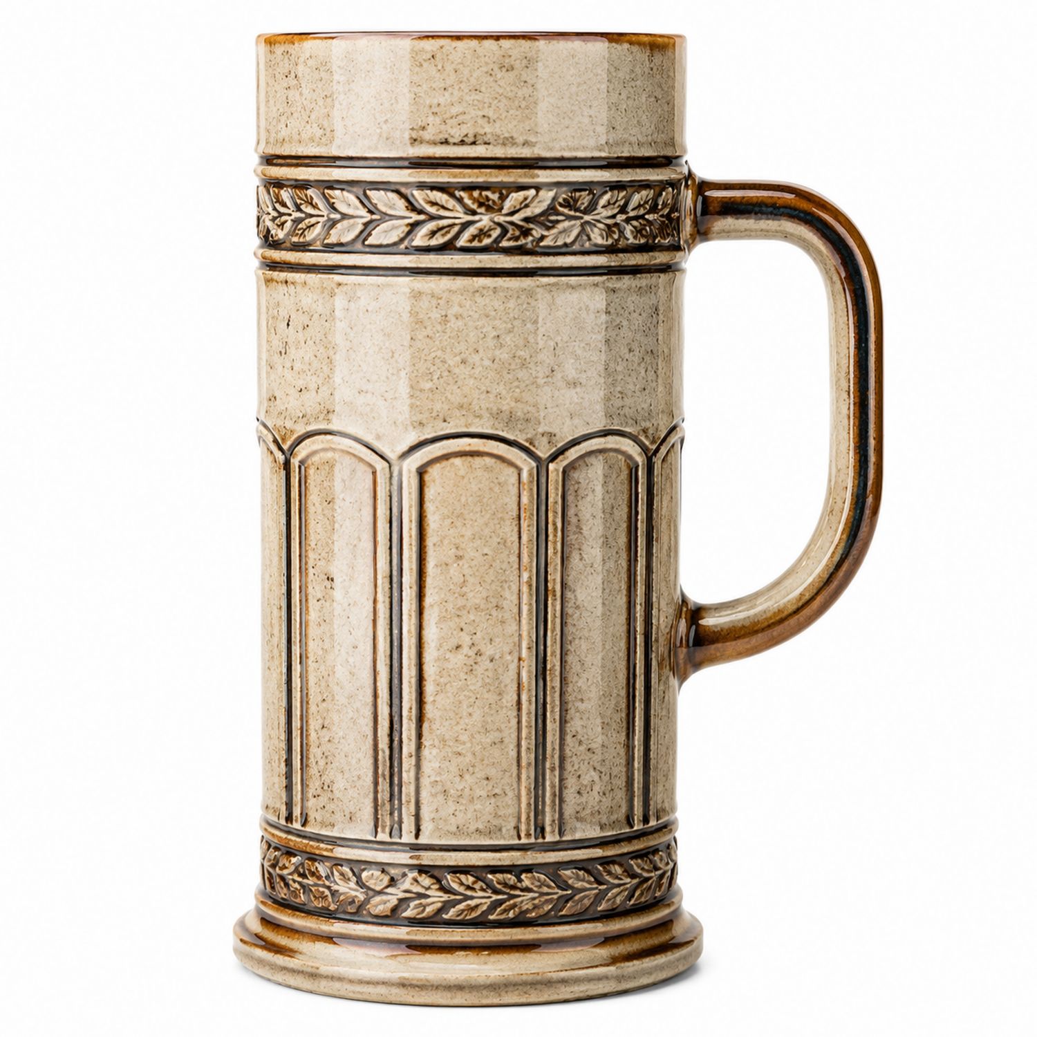 Jarra de Cerveza de Cerámica de 500ml Beige Decorativa-Urbanvirel