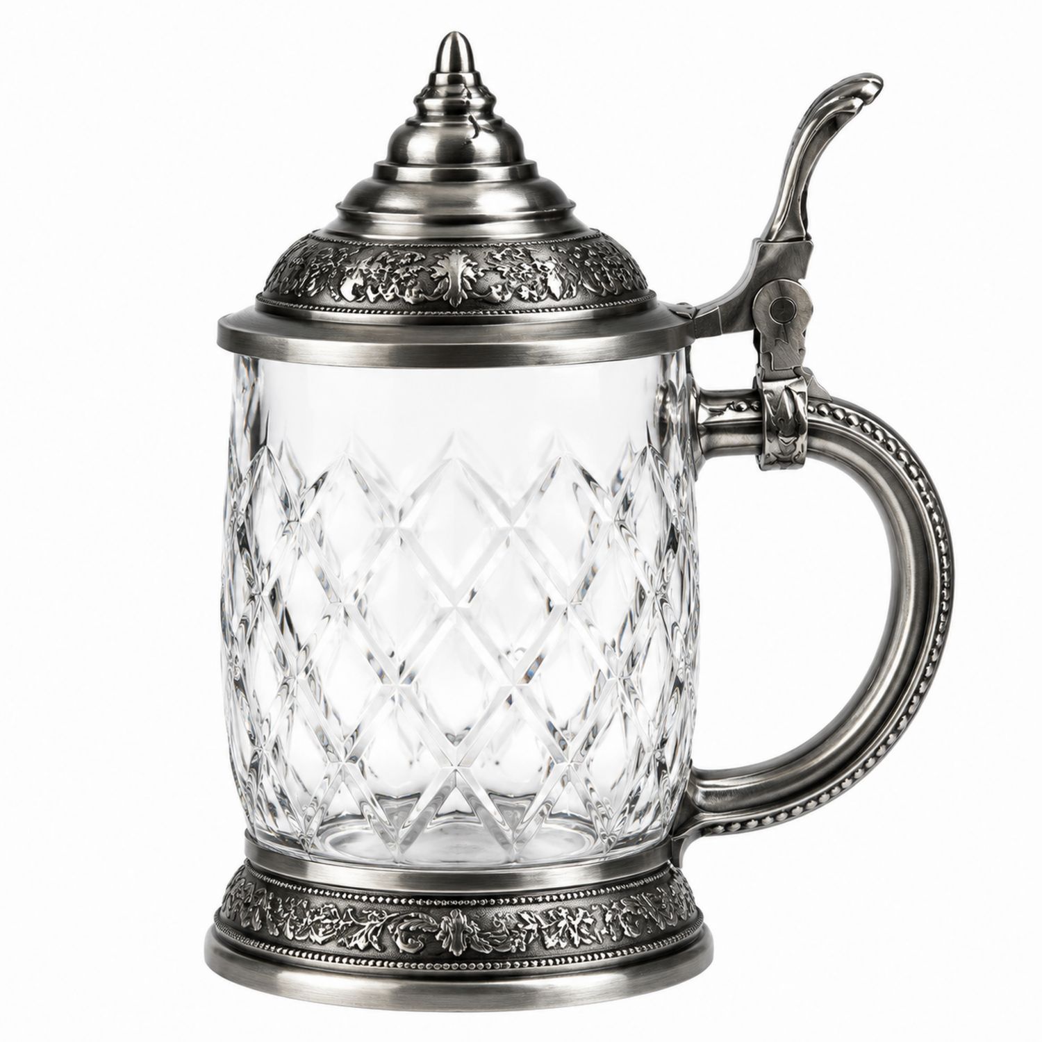 Jarra de Vidrio Transparente con Tapa Metálica para Cerveza 600ml-Urbanvirel