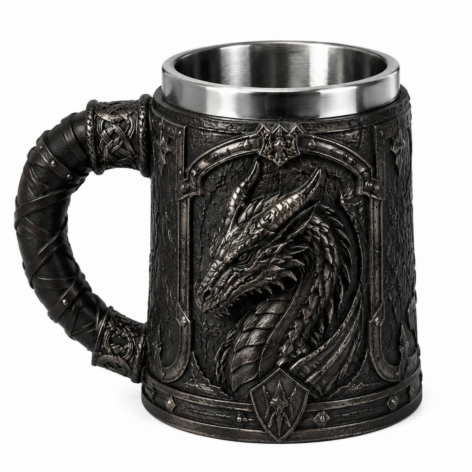 Jarra Medieval con Dragón de 500ml de Acero Inoxidable-Urbanvirel